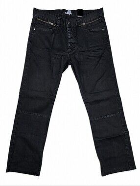 H&M Men's Black Coated Skinny Jeans Size 32 Button Fly Zip Pocket